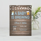 A baby is brewing Baby Shower Invitation (Standing Front)