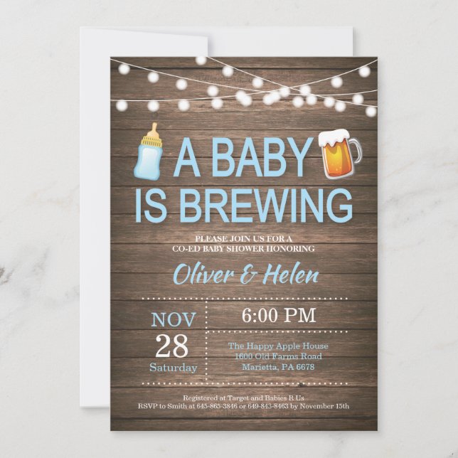 A baby is brewing Baby Shower Invitation (Front)