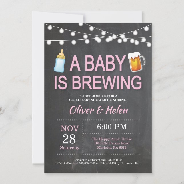 A baby is brewing Baby Shower Invitation (Front)