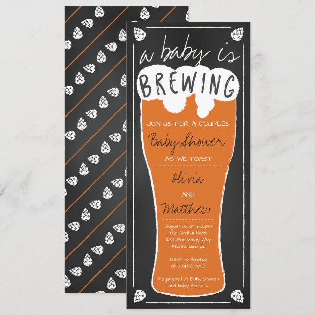 A Baby Is Brewing Baby Shower Invitation (Front/Back)