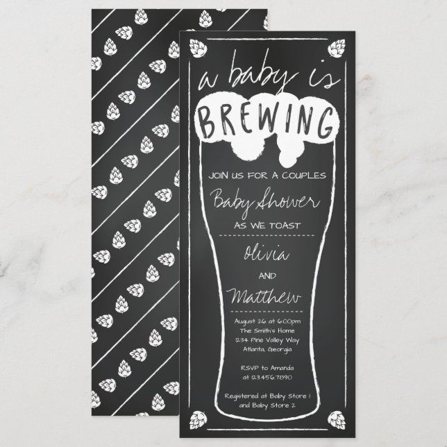 A Baby Is Brewing Baby Shower Invitation (Front/Back)
