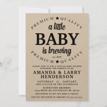 A Baby Is Brewing Baby Shower Invitation by DBDM_Creations at Zazzle