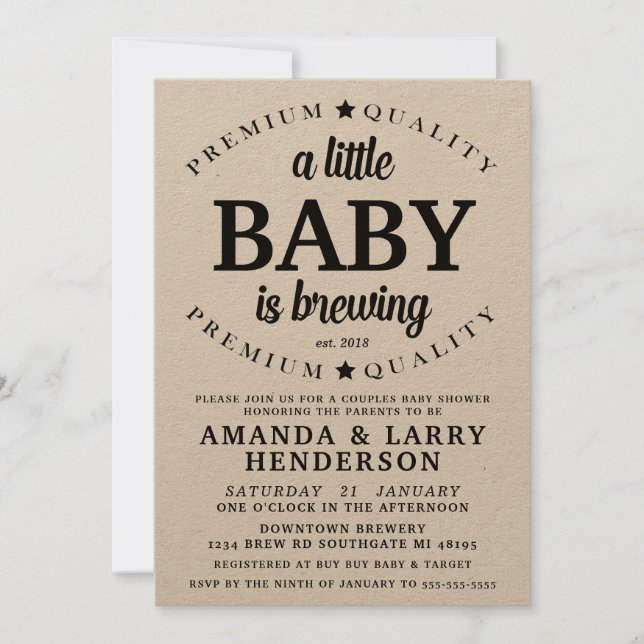 A Baby is Brewing Baby Shower Invitation (Front)