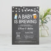 A baby is brewing Baby Shower Invitation (Standing Front)