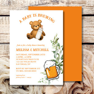 A baby is brewing baby shower invitation