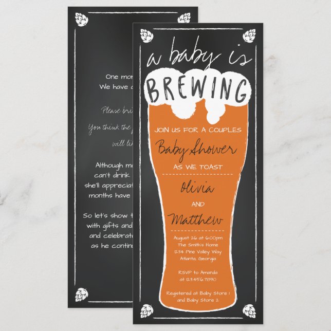A Baby Is Brewing Baby Shower Invitation (Front/Back)