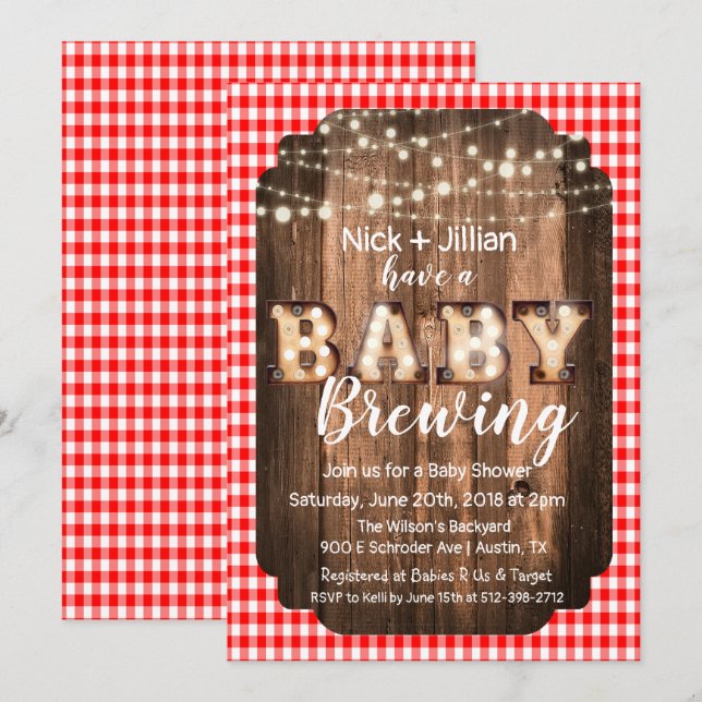 A Baby is Brewing Baby Shower Invitation (Front/Back)