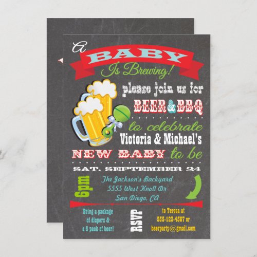 A Baby is Brewing Baby Shower Invitations