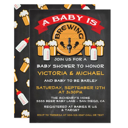 A Baby Is Brewing Shower Invitations Zazzle A Baby Is Brewing Shower Invitations