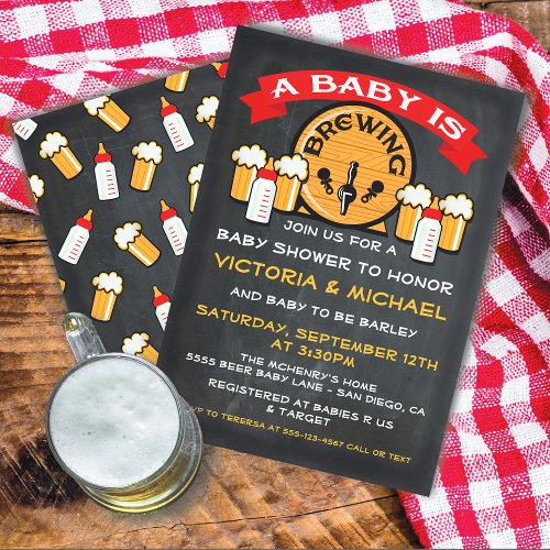 A Baby is Brewing Baby Shower Invitations