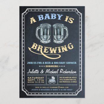 "a Baby Is Brewing" Baby Shower Invitations (boy) by Anything_Goes at Zazzle