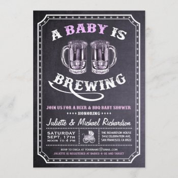 "a Baby Is Brewing" Baby Shower Invitations (girl) by Anything_Goes at Zazzle
