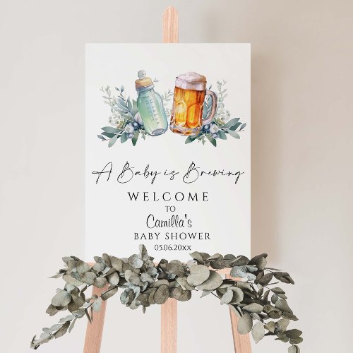 A Baby Is Brewing Baby Shower Minimalist Foam Board