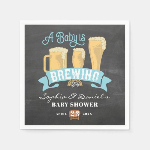 A Baby Is Brewing Baby Shower Napkins