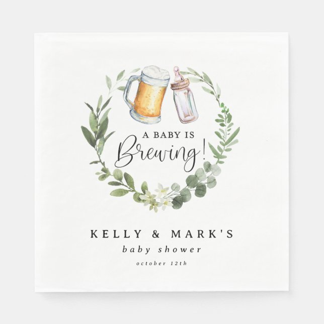 A Baby is Brewing Baby Shower Napkins (Front)