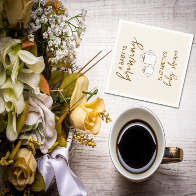 A Baby Is Brewing Baby Shower Napkins (Creator Uploaded)