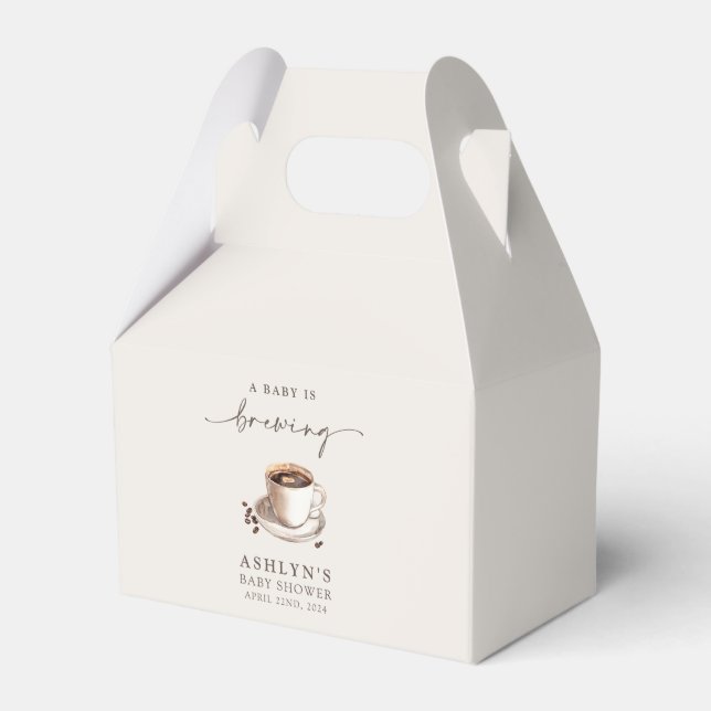 A Baby is Brewing Baby Shower Paper Favor Boxes (Front Side)