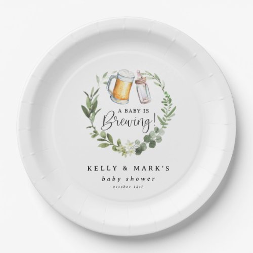 A Baby is Brewing Baby Shower Paper Plates