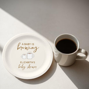 A Baby Is Brewing Baby Shower Paper Plates