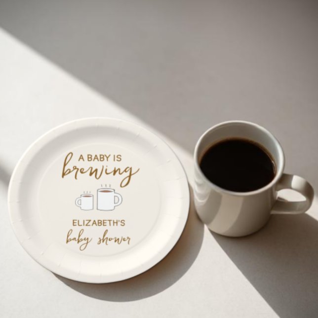 A Baby Is Brewing Baby Shower Paper Plates (Creator Uploaded)
