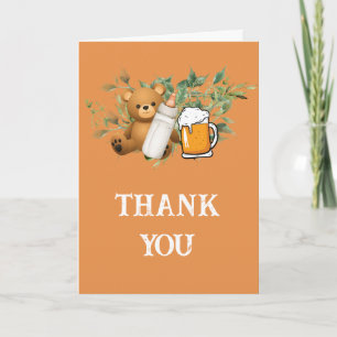 A baby is brewing baby shower photo letterpress thank you card