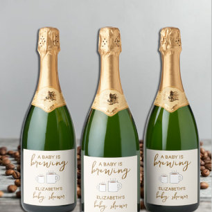 A Baby Is Brewing Baby Shower Sparkling Wine Label
