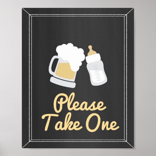 A Baby is Brewing Baby Shower Take One Sign