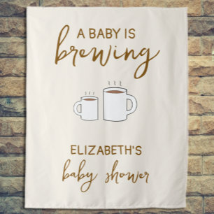 A Baby Is Brewing Baby Shower Tapestry