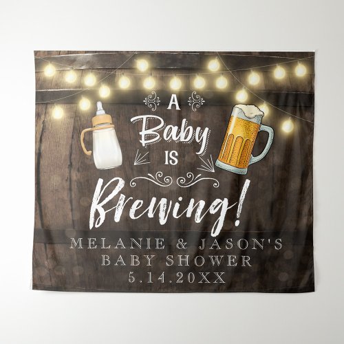 A Baby Is Brewing Baby Shower Tapestry