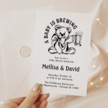 A Baby Is Brewing | Baby Shower Teddy Bear Rustic