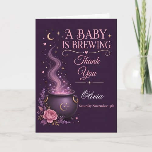 A Baby Is Brewing Baby Shower Thank You Card