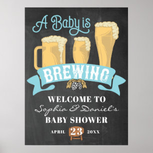 A Baby Is Brewing Baby Shower Welcome Poster Sign