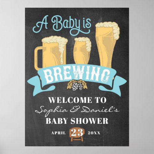 A Baby Is Brewing Baby Shower Welcome Poster Sign