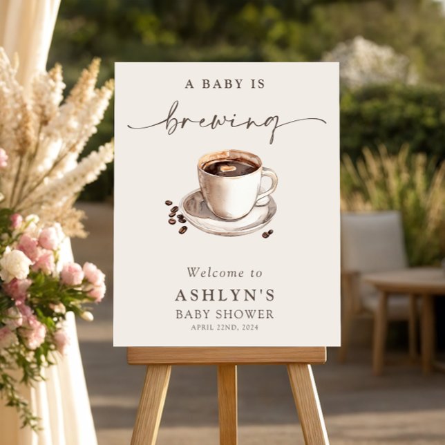 A Baby is Brewing Baby Shower Welcome Sign (Creator Uploaded)