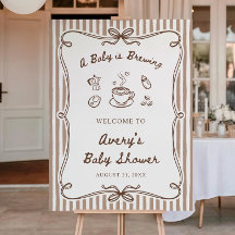 A Baby is Brewing Baby Shower Welcome Sign Coffee