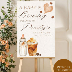 A Baby Is Brewing Baby Shower Welcome Sign Custom 