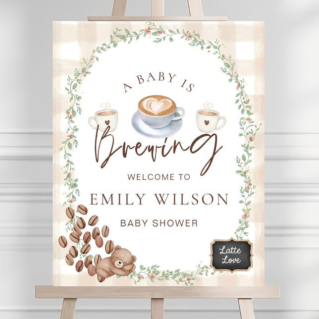 A Baby is Brewing Baby Shower Welcome Sign, Editab Foam Board (Creator Uploaded)