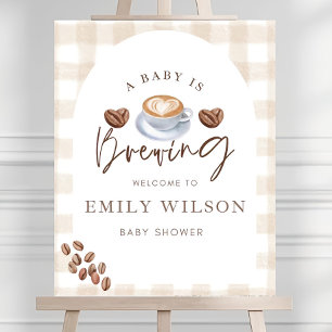 A Baby is Brewing Baby Shower Welcome Sign, Editab Foam Board