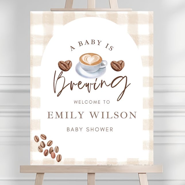 A Baby is Brewing Baby Shower Welcome Sign, Editab Foam Board (Creator Uploaded)
