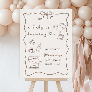 A Baby is Brewing Baby Shower Welcome Sign, Hand  Foam Board