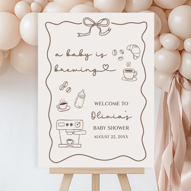 A Baby is Brewing Baby Shower Welcome Sign, Hand  Foam Board (Creator Uploaded)