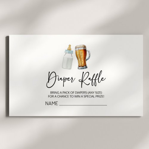 A Baby Is Brewing Beer Baby Shower Diaper Raffle Enclosure Card