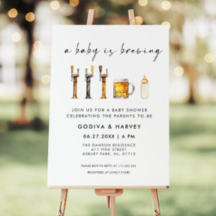 A Baby is Brewing Beer Baby Shower Welcome Sign