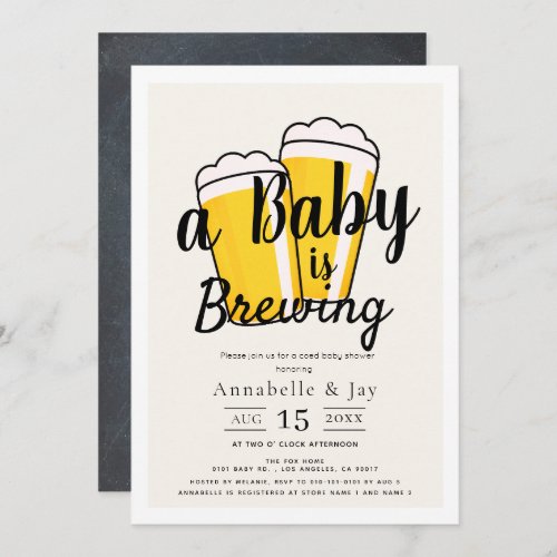 A Baby is Brewing Beer Co_ed Baby Shower Invitation