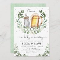 A Baby is Brewing Beers & Bottles Coed Shower Invitation