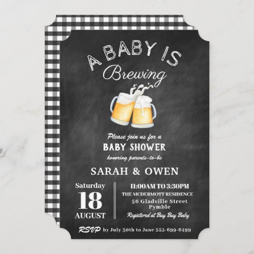 A Baby is Brewing Beers Co_Ed Neutral Baby Shower  Invitation