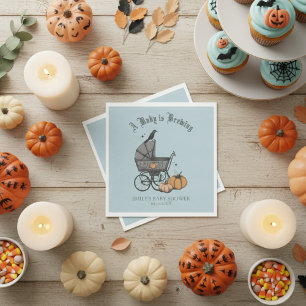 A Baby is Brewing Blue Baby Shower Napkins