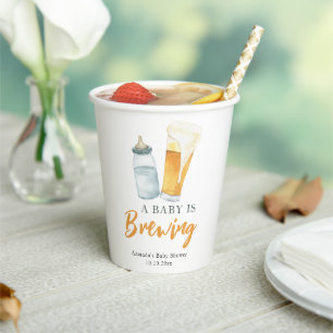 A Baby is Brewing Bottle Beer Baby shower Paper Cups