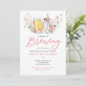 A Baby Is Brewing Bottle & Beer Coed Baby Shower Invitation (Standing Front)