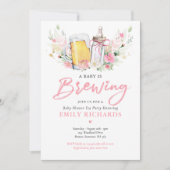 A Baby Is Brewing Bottle & Beer Coed Baby Shower Invitation (Front)
